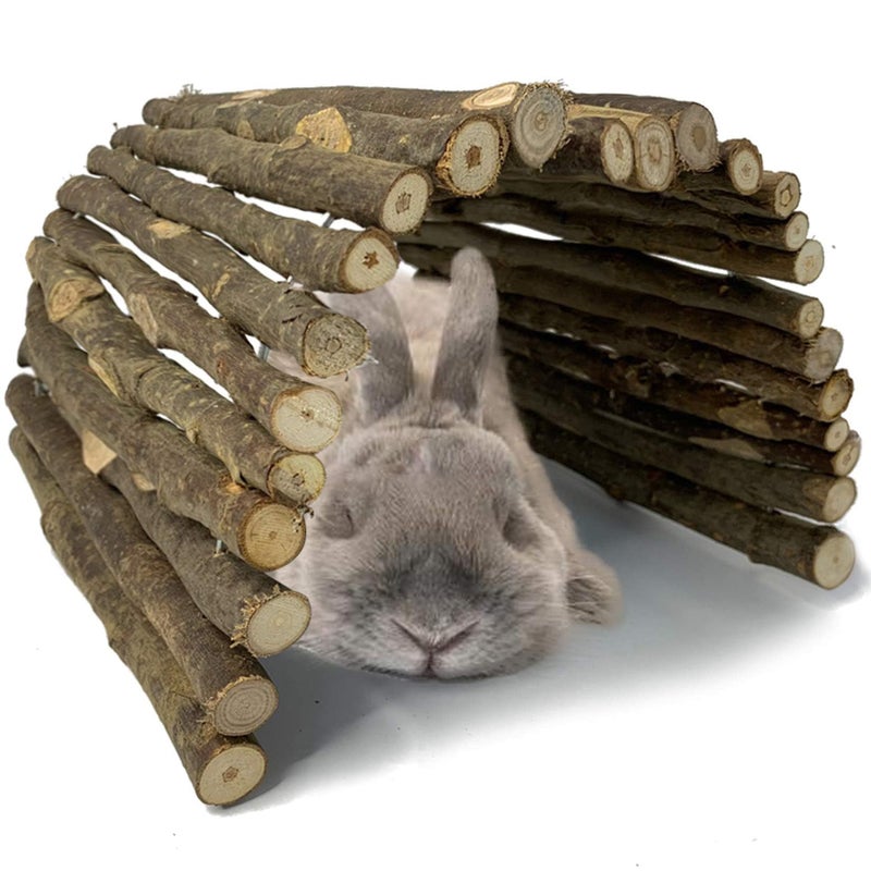 Hamiledyi Bunny Extra Large Ladder, 11.8 in X 20 in Wooden DIY Toy Rodents Chewing & Climbing Bridge Chinchillas Cage Tunnel/Hideout/Hut/Ramp/Divider for Small Animal Guinea Pig - Image 1